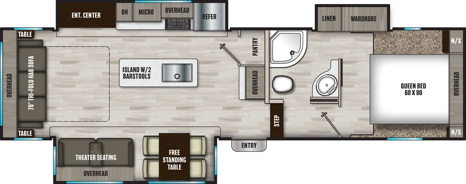 Chaparral Lite 30RLS Floorplan